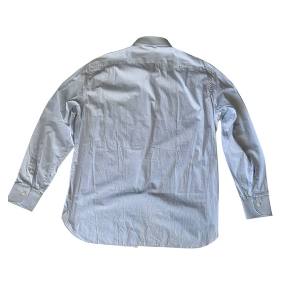 Ermenegildo Zegna Rossini blue micro striped regular fit dress shirt | 44 / 17.5 - Picture 16 of 16